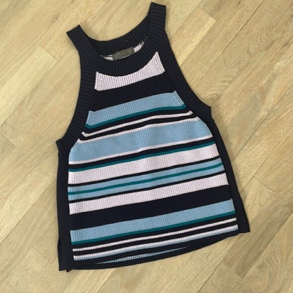 Highline Tops - Highline Multi Color Stripe Knit Tank Top